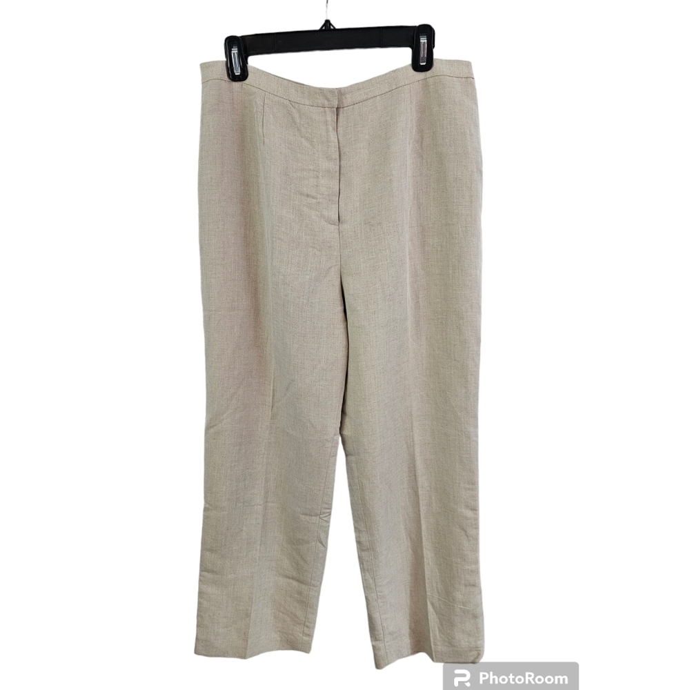 Casual Corner Size 14P Linen Dress Pants Lined Trousers